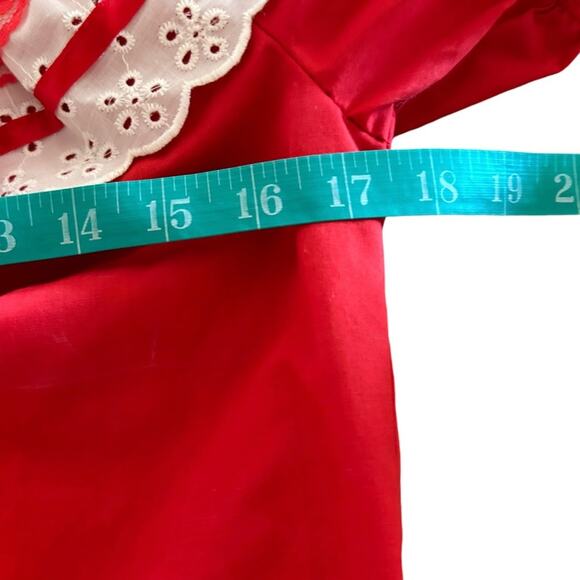 VTG Fashions by Betty Square Dance Set 6 Off The Shoulder Ruffle Skirt White Red - Picture 12 of 13